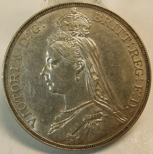 Great Britain   1890  One Crown Queen Victoria Jubilee Head Silver Coin !!!