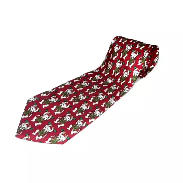 Vintage Paolo Gucci Mens White Tiger Green Barbell Silk Italy RARE Red Tie 60 4W