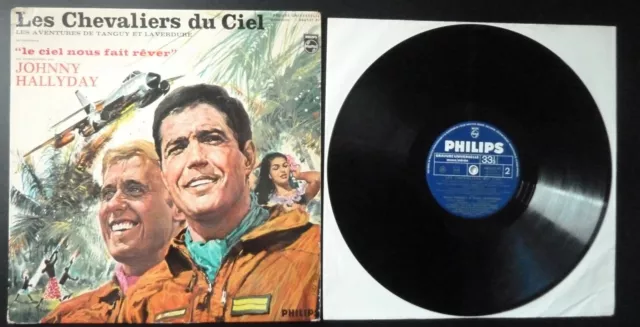 33T Lp  Les Chevaliers Du Ciel 844 537  France 1968  Johnny Hallyday  Vg+ / Vg+