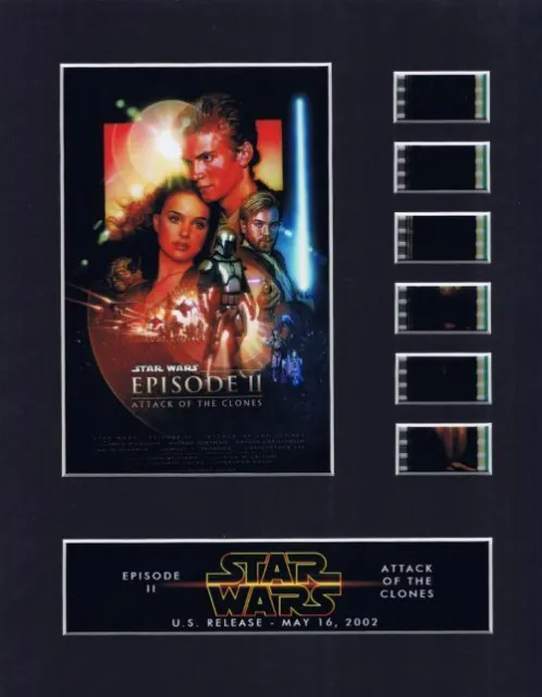 Star Wars Attack Of The Clones 2002 35mm Movie Film Cell 8x10 Matted Display COA