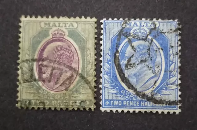 Malta Stamps, 1903 King Edward VII Definitive 2d,2½d . Used.