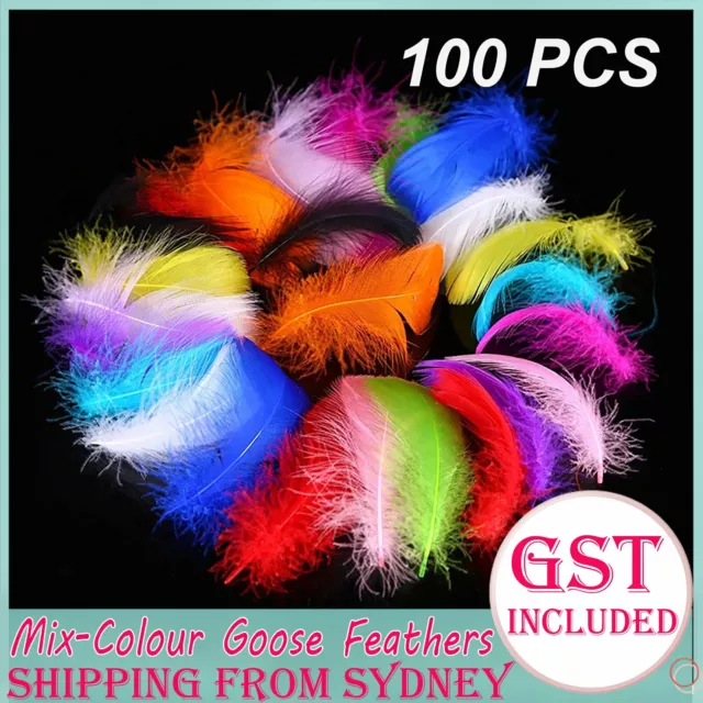 Bulk 100 x Mix Colour Goose Feathers DIY Craft Dream Catcher Wedding Cake 6-12cm