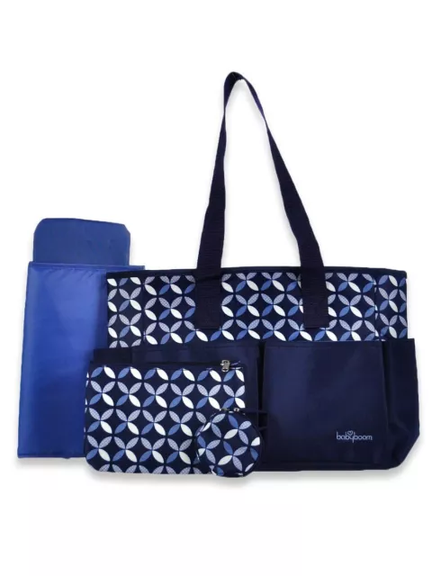 Baby Boom Ivy 4Piece Tote Diaper Bag Set, Navy, One Size