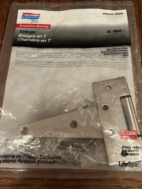 National Hardware Heavy Duty T-Hinge N342-816/BB285 6”/152mm