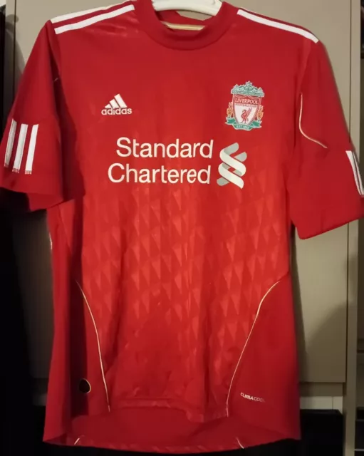 LIVERPOOL FOOTBALL HOME Shirt Adidas Standard Chartered Red SIZE