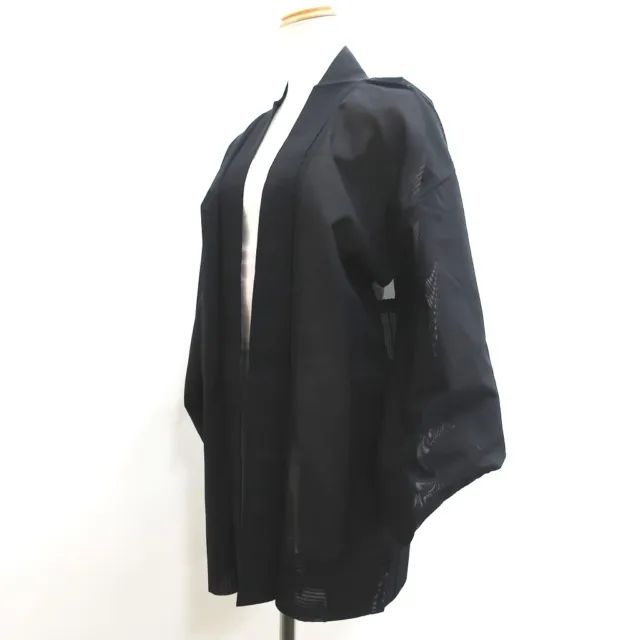 9050D1 Silk Vintage Japanese Kimono Haori Jacket See-Through Maple Leaf