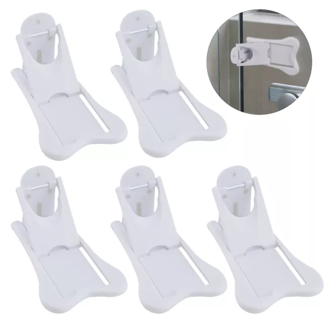 5pcs Baby Safety ABS Easy Install Durable WithSliding Window Lock Door