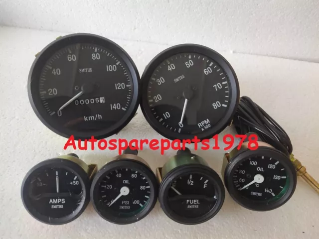 Smiths Kopie 52mm Set Oiltemp + Öl + Benzin+Amp+ Speedo 0-140KMH+0-80RPM 100MM