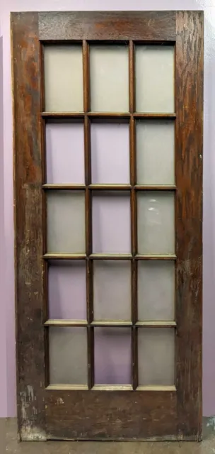 35.5"x83.5"x1.75" Antique Vintage Wood Wooden Interior French Door Window Glass