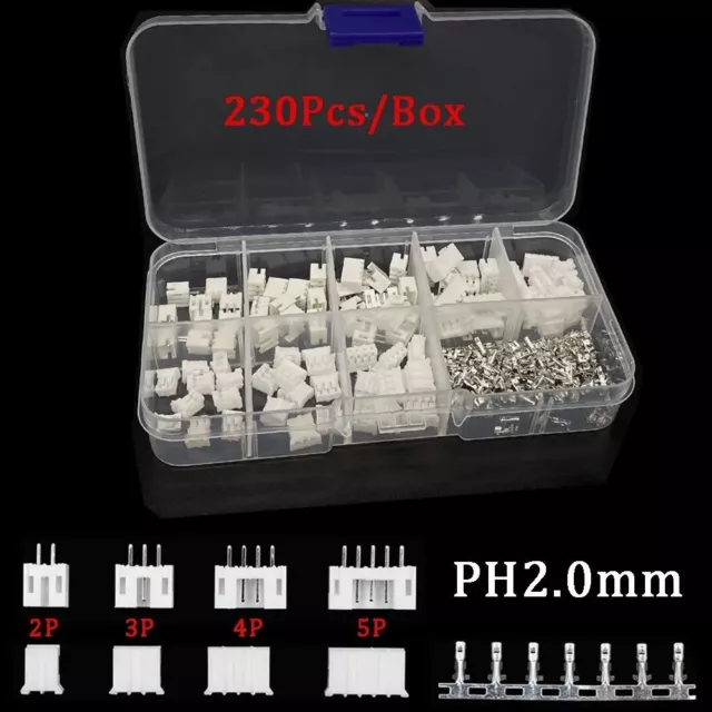 PH2.0 2p 3p 4p 5 pin Header JST Connector Wire Adaptor PH Kits  3D printer