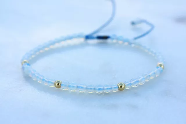 3mm aquamarine bracelet/ precision faceted crystal/handmade jewellery/Gift idea