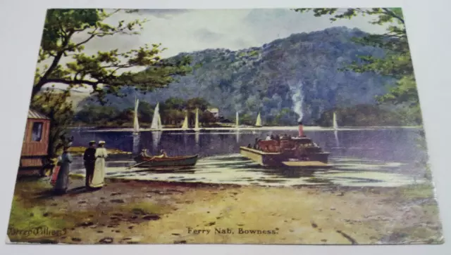 FERRY NAB BOWNESS Vintage Postcard LAKE DISTRICT Windermere Dainty Oil Painting