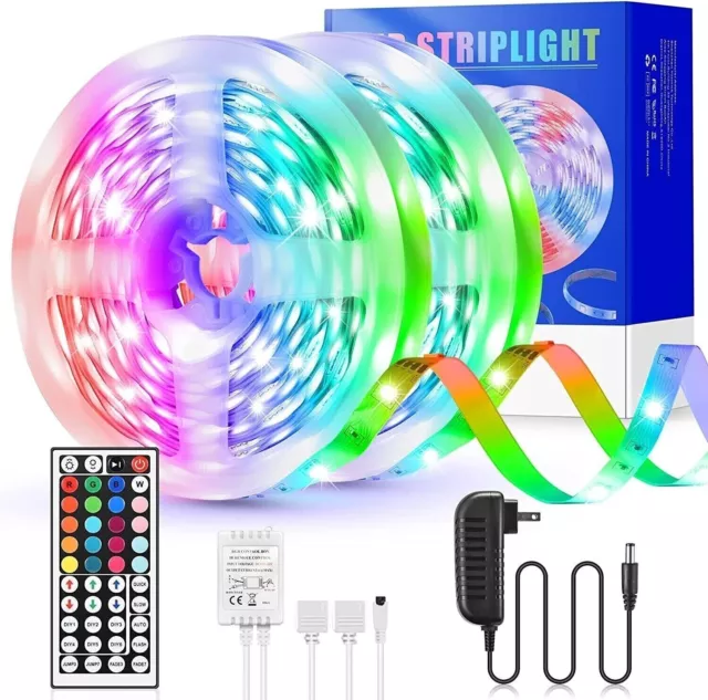 32FT Flexible Strip Light LED SMD Remote Fairy Lights Room TV Party Bar