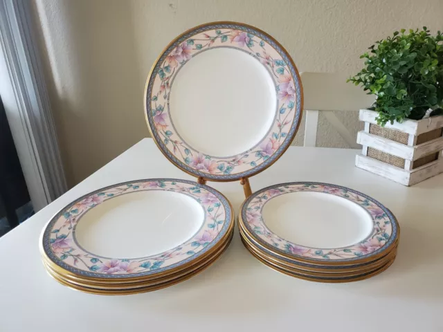 Set of 8 Noritake Embassy Suite (4) Dinner + (4) Salad Plates Bone China 9756