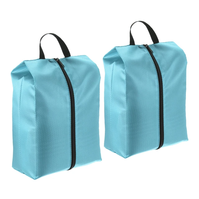 2 pz borse per scarpe da viaggio, borsa per scarpe portatile con cerniera da viaggio, blu cielo