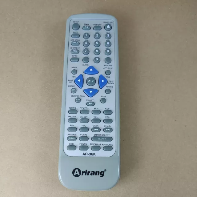 Arirang AR-36K MIDI/DVD/VCD/CD Karaoke Player GENUINE Remote Control