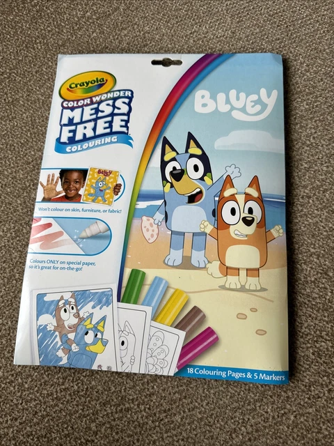 CRAYOLA COLOUR WONDER Bluey, Mess Free Colouring Pages With 5 Markers ...