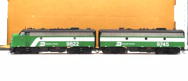 ATHEARN GENESIS 19537 BURLINGTON NORTHERN F9A/F7B SET W/DCC/SOUND/LEDs HO SCALE