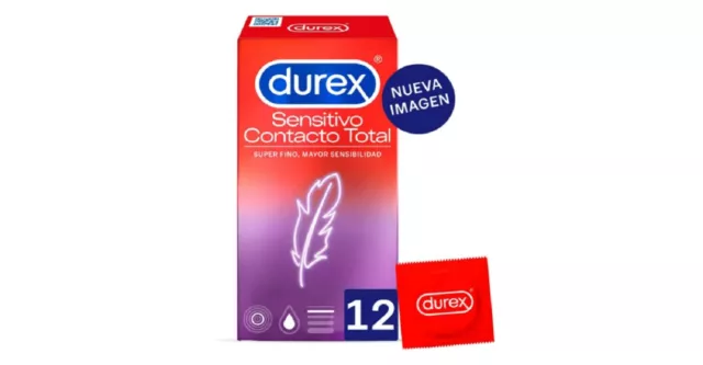 Pack De 12 Preservativos Durex Sensitivo Contacto Total Super Fino Sensibilidad