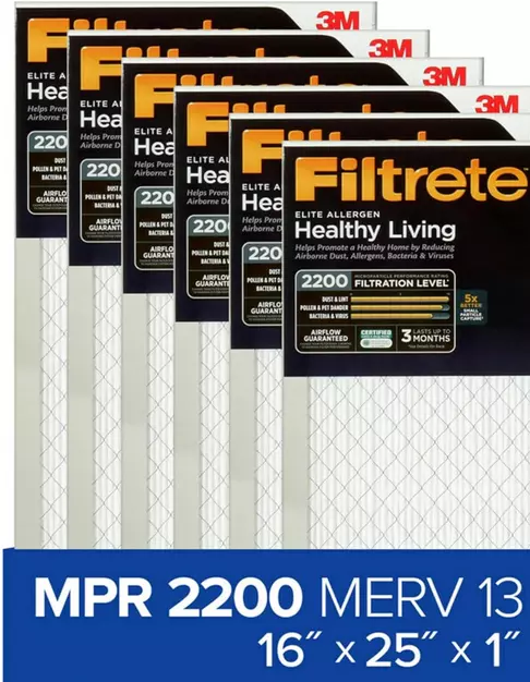 3M Filtrete 2200 Premium Allergen Filters 16x25x1 Pack of 6, Please read!!!