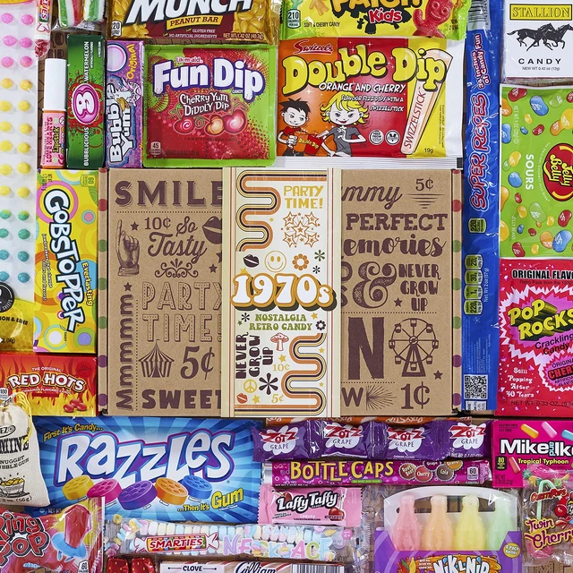 CO. 1970S RETRO CANDY GIFT BOX - 70S Nostalgia Candies - Flashback SEVENTIES Fun
