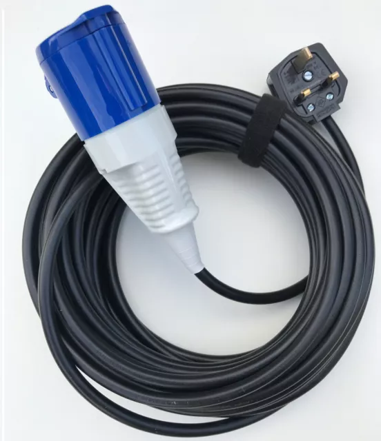 HIGH QUALITY Caravan 13a Rubber Plug 16a Blue Socket Extension Lead H07RNF Cable