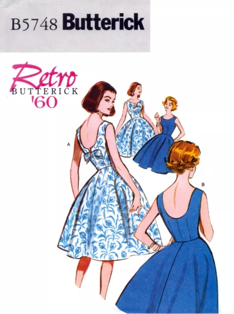 Butterick 5748 Misses' Dress Vintage Retro 60s Sewing Pattern Szs 6-22