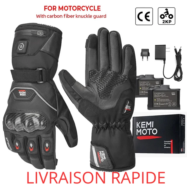 Gants moto hiver chauffant Écran Tactile