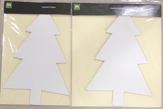 Lote de 2 formas de aglomerado en forma de árbol blanco Making Memories 8" Navidad NUEVO