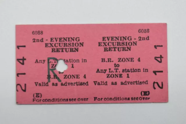 BRB(E) Eisenbahnticket 2141 BR ZONE 4 zu JEDEM LT STATION IN ZONE 1 18DE86