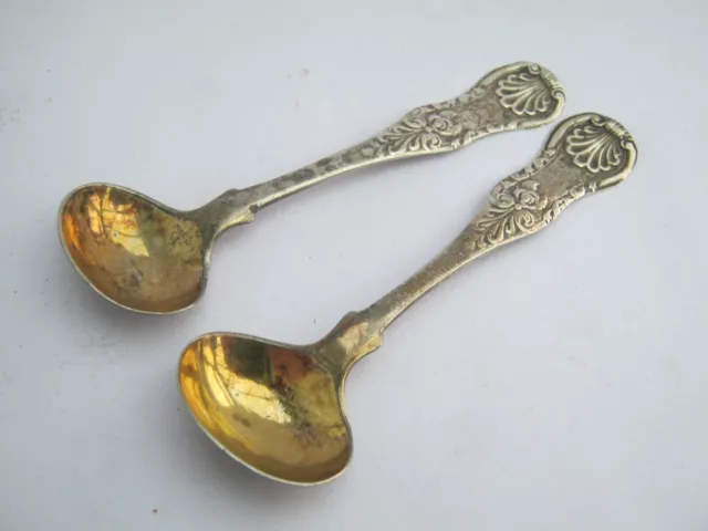 Glasgow 1834 Sterling Silver Georgian Spoons Gilt Bowls Kings Pattern With Shell