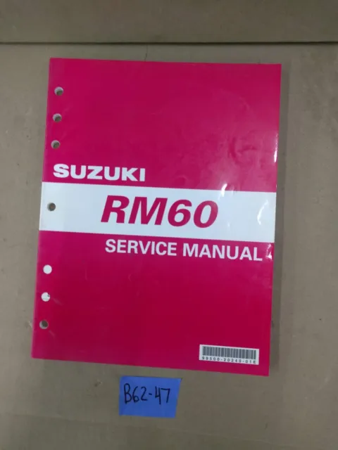 OEM 2001-2002 Suzuki RM60 K3 Owner's Service Manual 99500-20240-01E