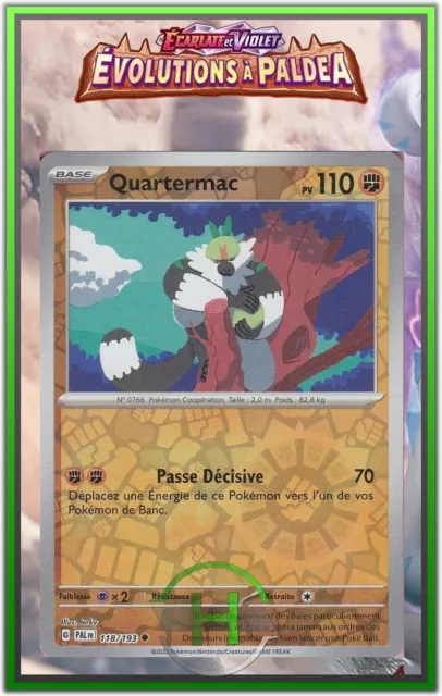 Quartermac Reverse - EV2:Évolutions à Paldea - 118/193 - Carte Pokémon FR Neuve