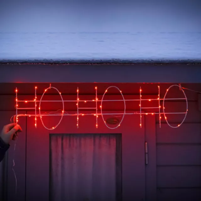 80cm Weihnachten HO HO HO rot blinkend Multifunktion Outdoor LED Silhouette Motiv