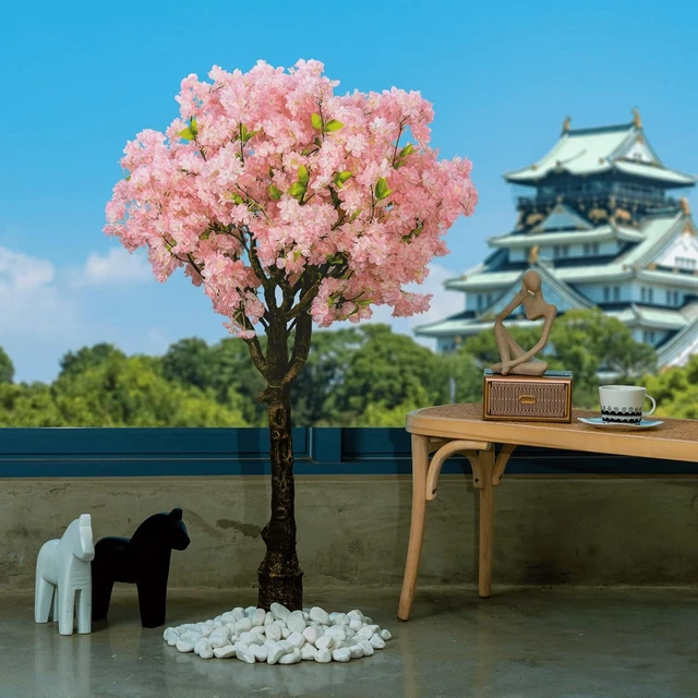 ARTRIES Artificial Cherry Blossom Tree 4ft Pink Home Wedding Party &