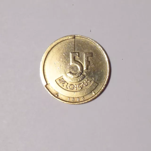 49# Münze, Belgien, König Baudouin 5 Francs, 5 Frank, 1986, Bronze Vorzüglich