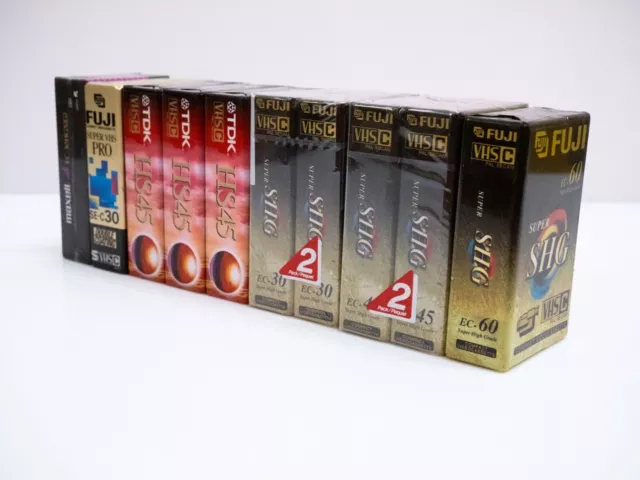 10x VHS-C Leer Kassetten NEU SEALED Fuji TDK Maxell Compact Videokassette