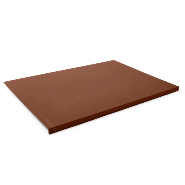 Sous-main De Bureau En Cuir Vert - Avec Rebord Et Coutures Artisanales - Eglooh - Fabriqué En Italie