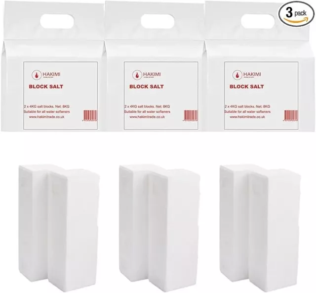 3 Pack - 6 Block Block Salt Compatible With All Water Softener Machines