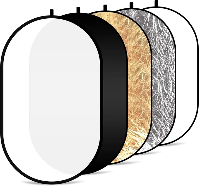 5-In-1 Oval Lighting Reflectors 35 X 48In (90 X 120Cm) Photography Studio Portab