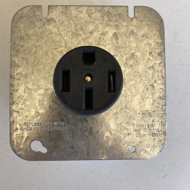 Cooper Receptacle On Plate 50A-125/250V NEMU 14-50R