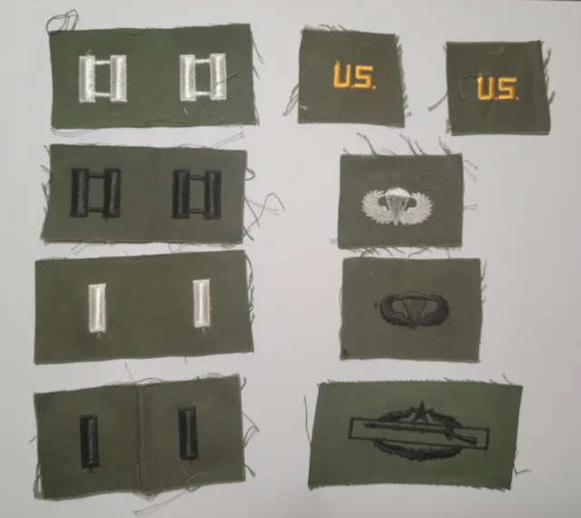 US Army Vietnam Vintage Original Cloth Rank and Badge Patch Lot AJ030