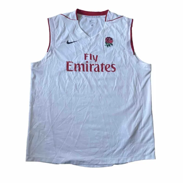 Nike England Rugby Union shirt Vest Top jersey adult Size Large White