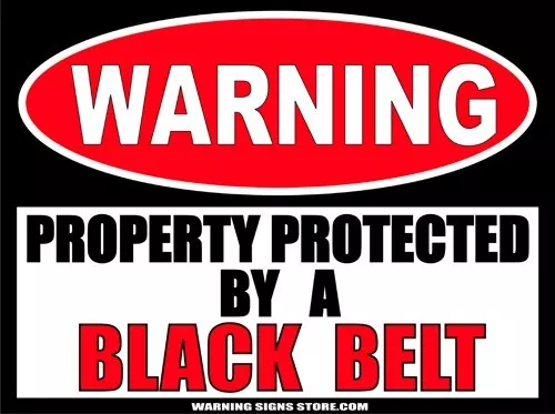 Black Belt Funny Martial Arts Warning Sign Bumper Sticker Decals 2-pack WS292