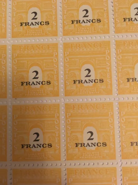 Lot Arc de Triomphe- 2 fr X 50 timbres neufs, Affranchissement, France