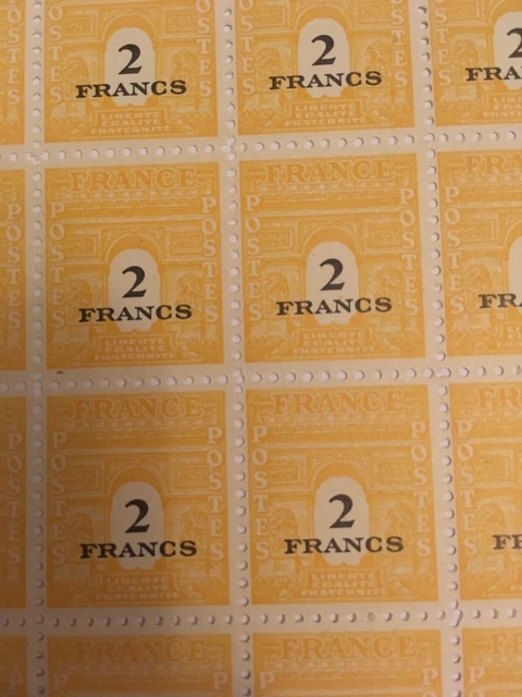 Lot Arc de Triomphe- 2 fr X 50 timbres neufs, Affranchissement, France