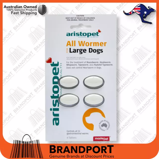 Aristopet All Wormer for Large Dogs 4pack ✅ Dog Worming Tablets ✅Australian Made