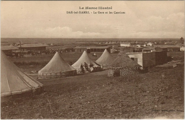 CPA AK MAROC Illustre DAR-BEL-Hamri La Gare et les Cantines (38784)
