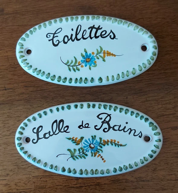 plaque salle de bains chambre émaillée jardin à la française série