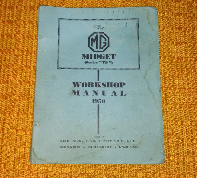 MG Midget TD Workshop Service Repair Manual 1950